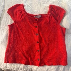 Madewell Texture & Thread Button-Front Top (Small)